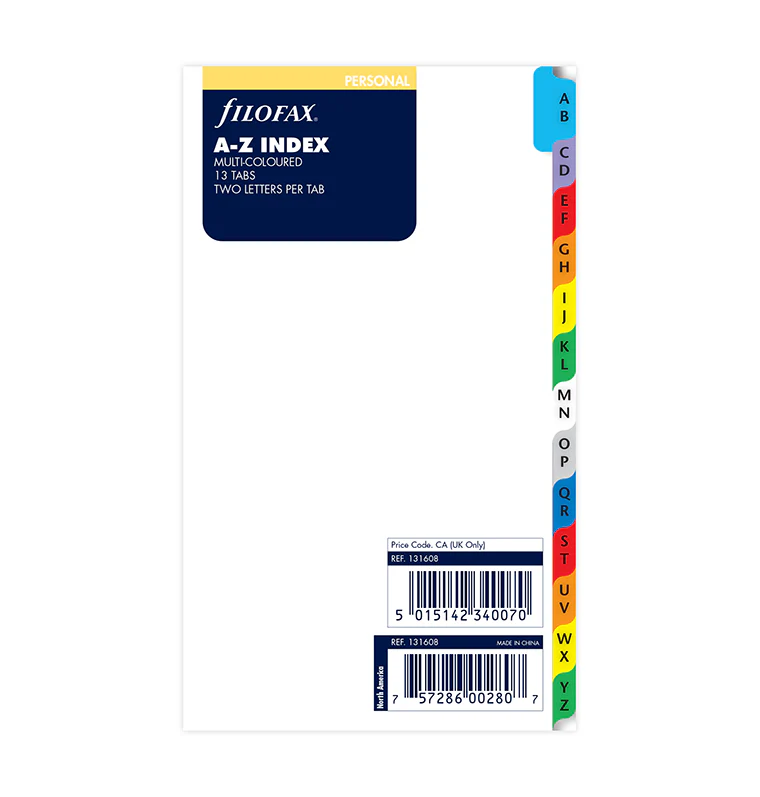 A-Z Dividers with Colored Tabs - Personal - Image 4