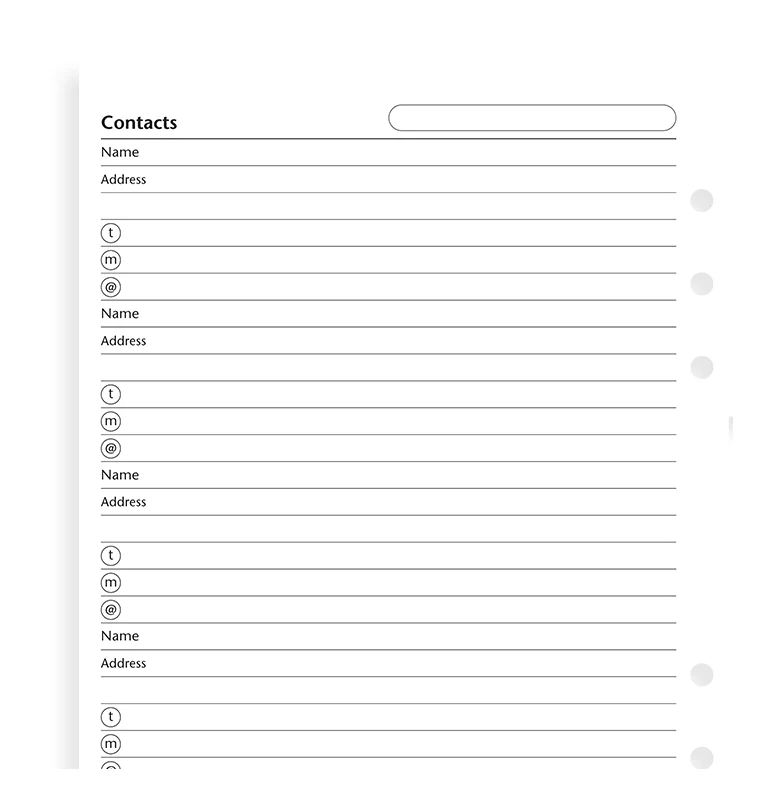 Contacts Refill - A5 - Image 4