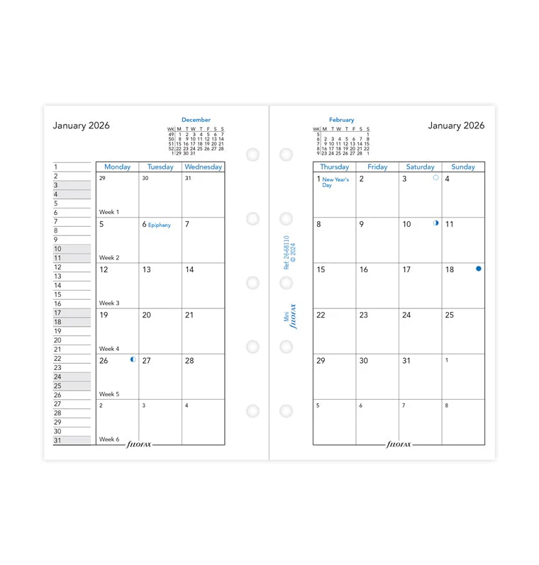 Month On Two Pages Diary - Mini 2026 English - Image 4