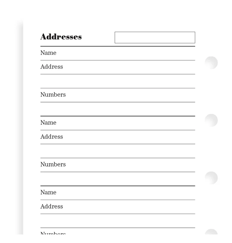 Name, Address And Telephone Number Refill - Mini - Image 4