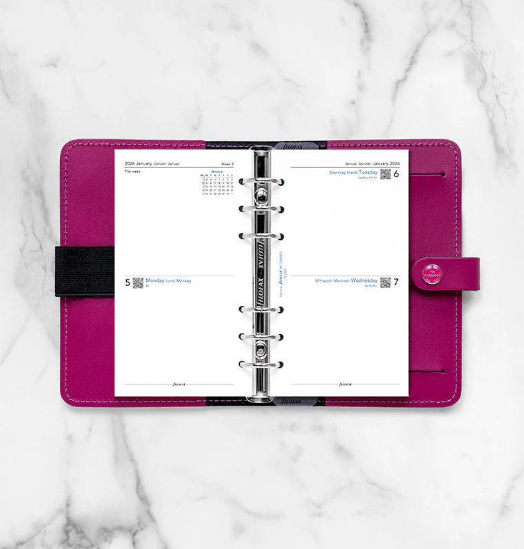 Two Days On One Page Diary - Personal 2026 English/French/German - Image 3