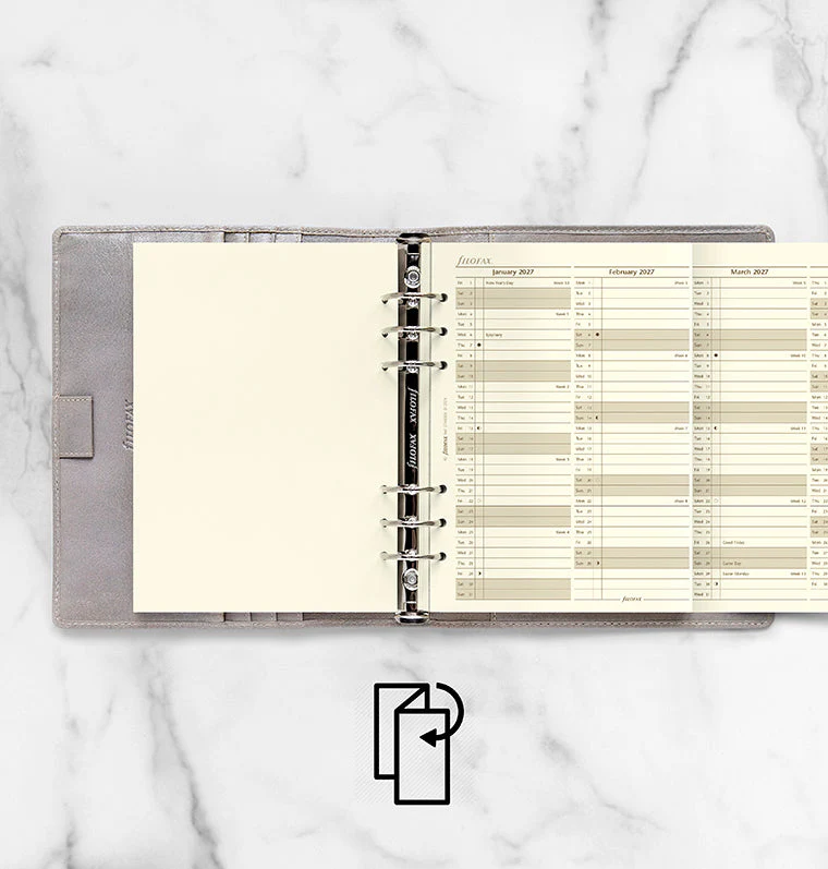 Vertical Year Planner - A5 Cotton Cream 2027 English - Image 3