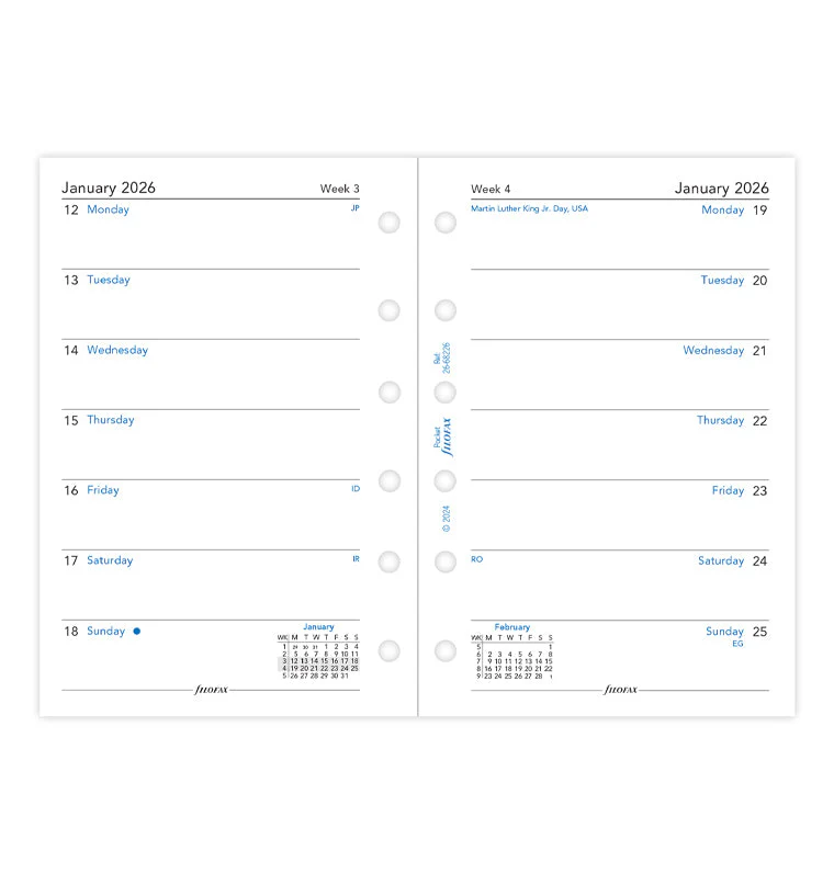 Week On One Page Diary - Pocket 2026 English - Image 4