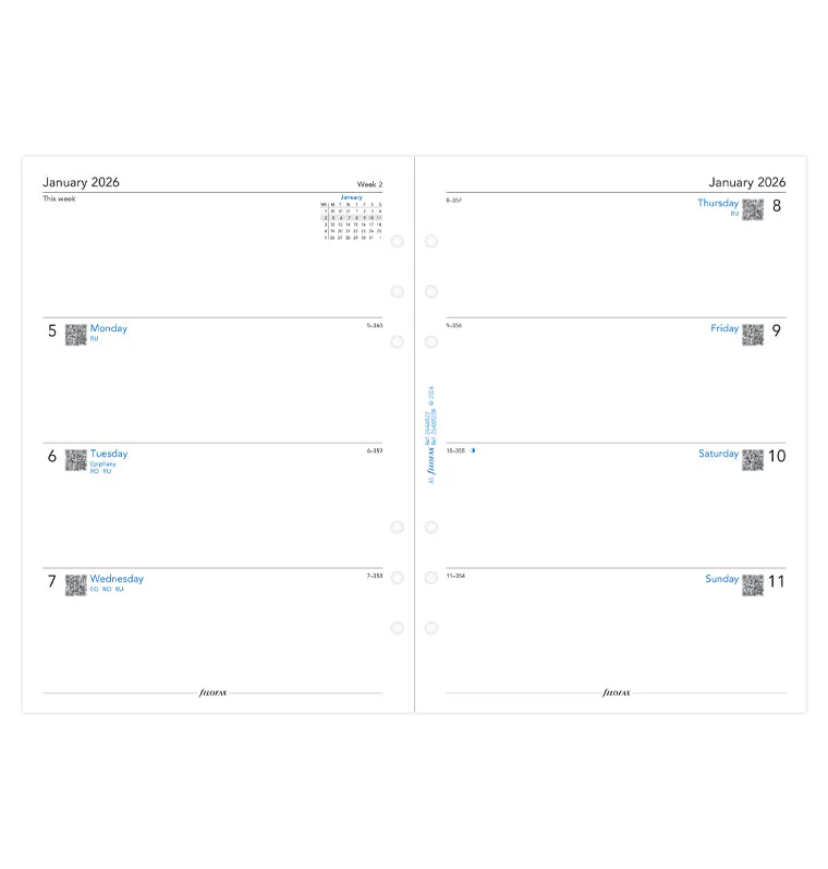Week On Two Pages Diary - A5 2026 English - Recycled Paper - Image 4