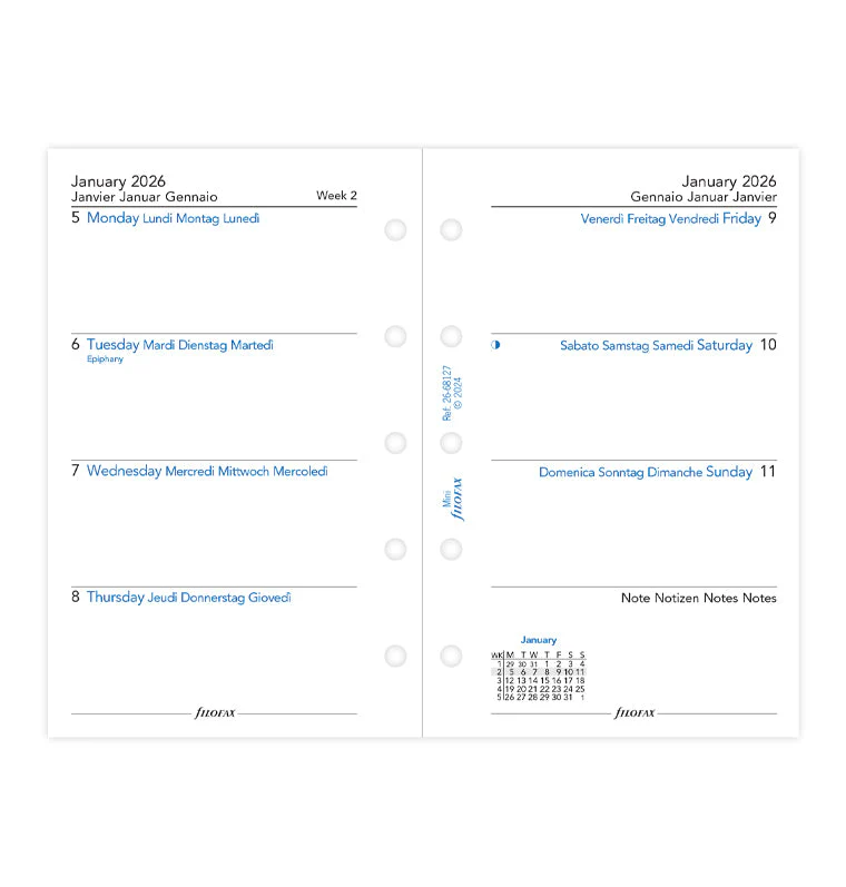 Week On Two Pages Diary - Mini 2026 Multilanguage - Image 4