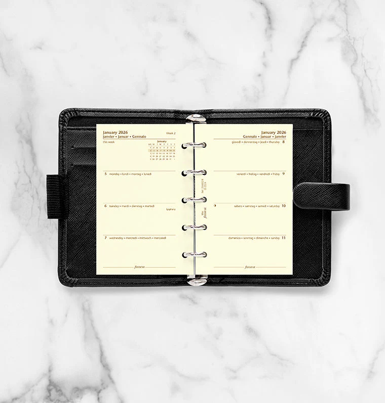 Week On Two Pages Diary - Mini Cotton Cream 2026 Multilanguage - Image 3