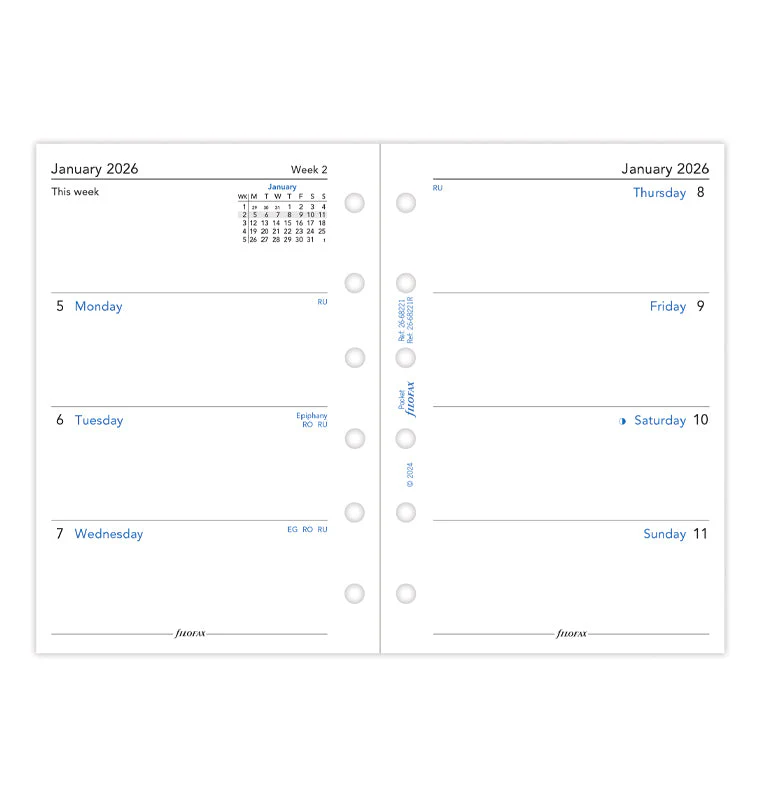 Week On Two Pages Diary - Pocket 2026 English - Recycled Paper - Image 4
